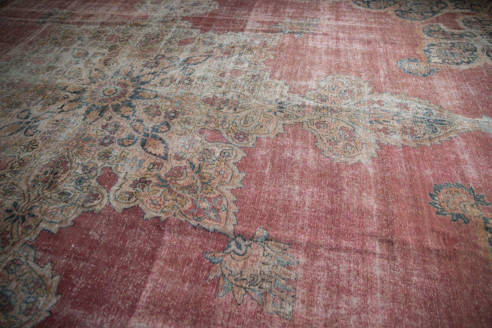 Hand-Knotted Antique Distressed Kermanshah Carpet For Sale