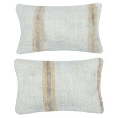 12"x19" SET OF 2 - Handwoven Cushion Covers. Vintage Kilim Lumbar Pillow Covers