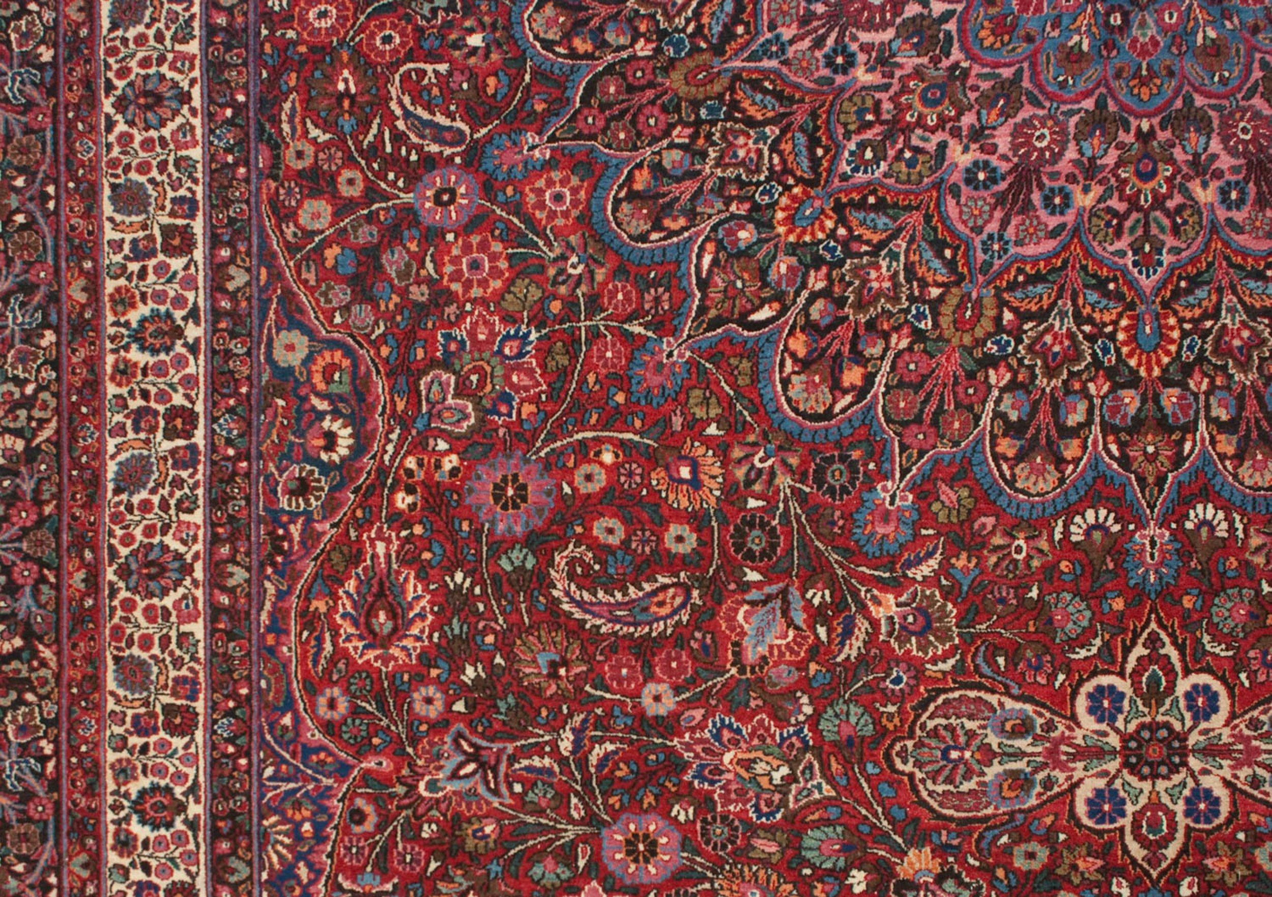 Persian Vintage Fine Meshed Carpet For Sale