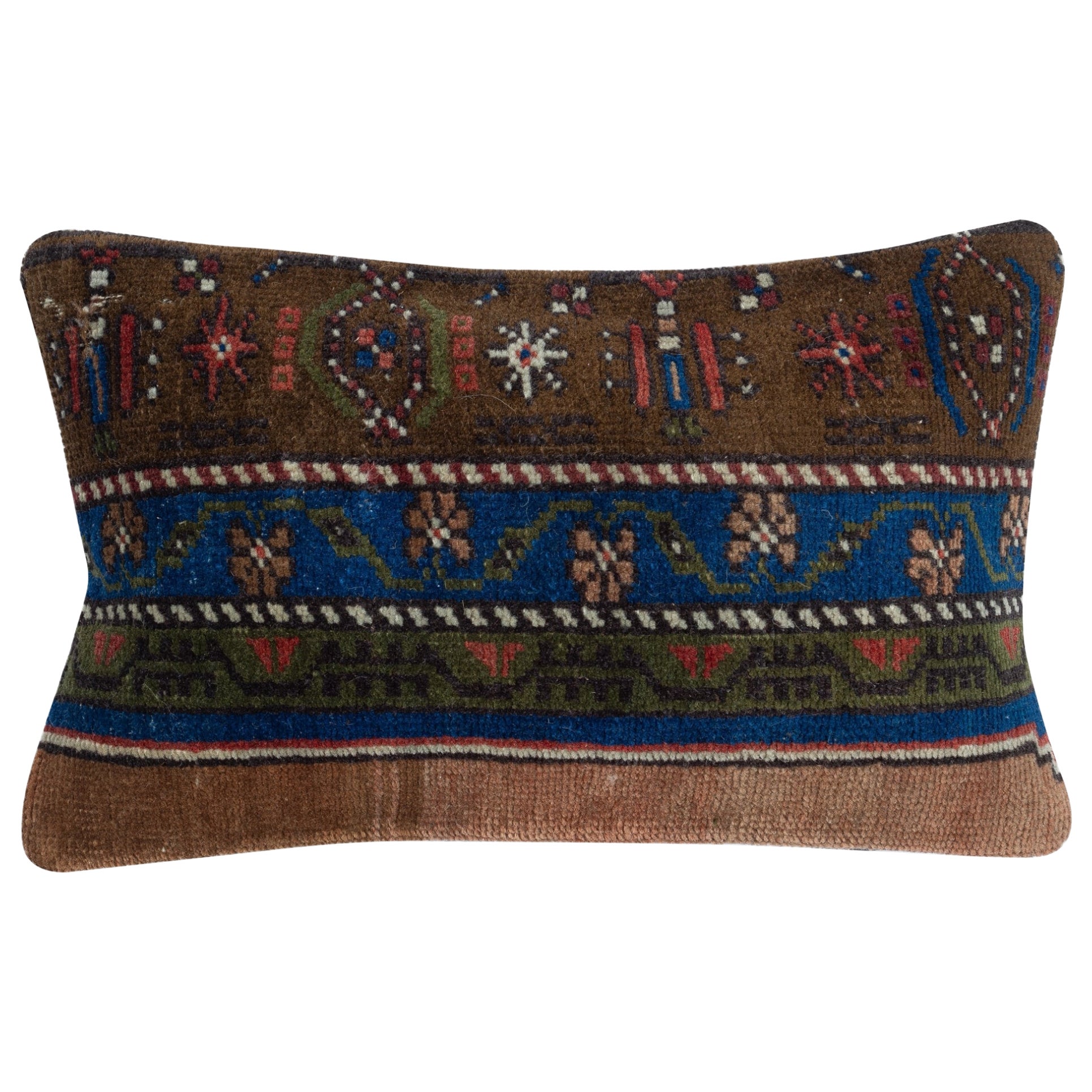 12"x20" Handmade Turkish Cushion Cover. Handmade Rug Pillow. Lumbar Pillow Cover