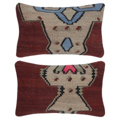 12"x20" SET OF 2 - Handmade Wool Kilim Cushion Covers. A pair of Lumbar Pillows