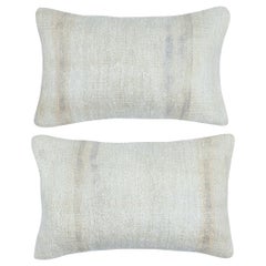 12"x20" SET OF 2 - Handwoven Hemp Kilim Cushion Covers. A pair of Lumbar Pillows