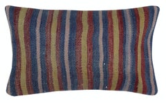 12"x20" SET OF 2 - Vintage Wool Kilim Cushion Covers. Handwoven Lumbar Pillows