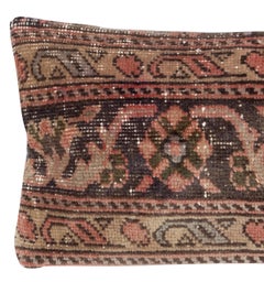 12"x24" Vintage Handmade Wool Rug Cushion Cover. Rug Pillow. Lumbar Pillow Cover