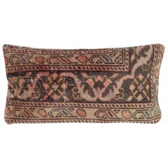 12"x24" Vintage Handmade Wool Rug Cushion Cover. Rug Pillow. Lumbar Pillow Cover