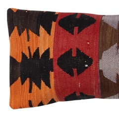 12"x28" Colorful Kilim Cushion Cover. Lumbar Pillow Cover. Throw Pillow Cover