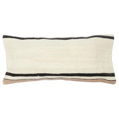 12"x28" Handwoven Turkish Kilim Cushion Cover. Throw Pillow. Lumbar Pillow Cover