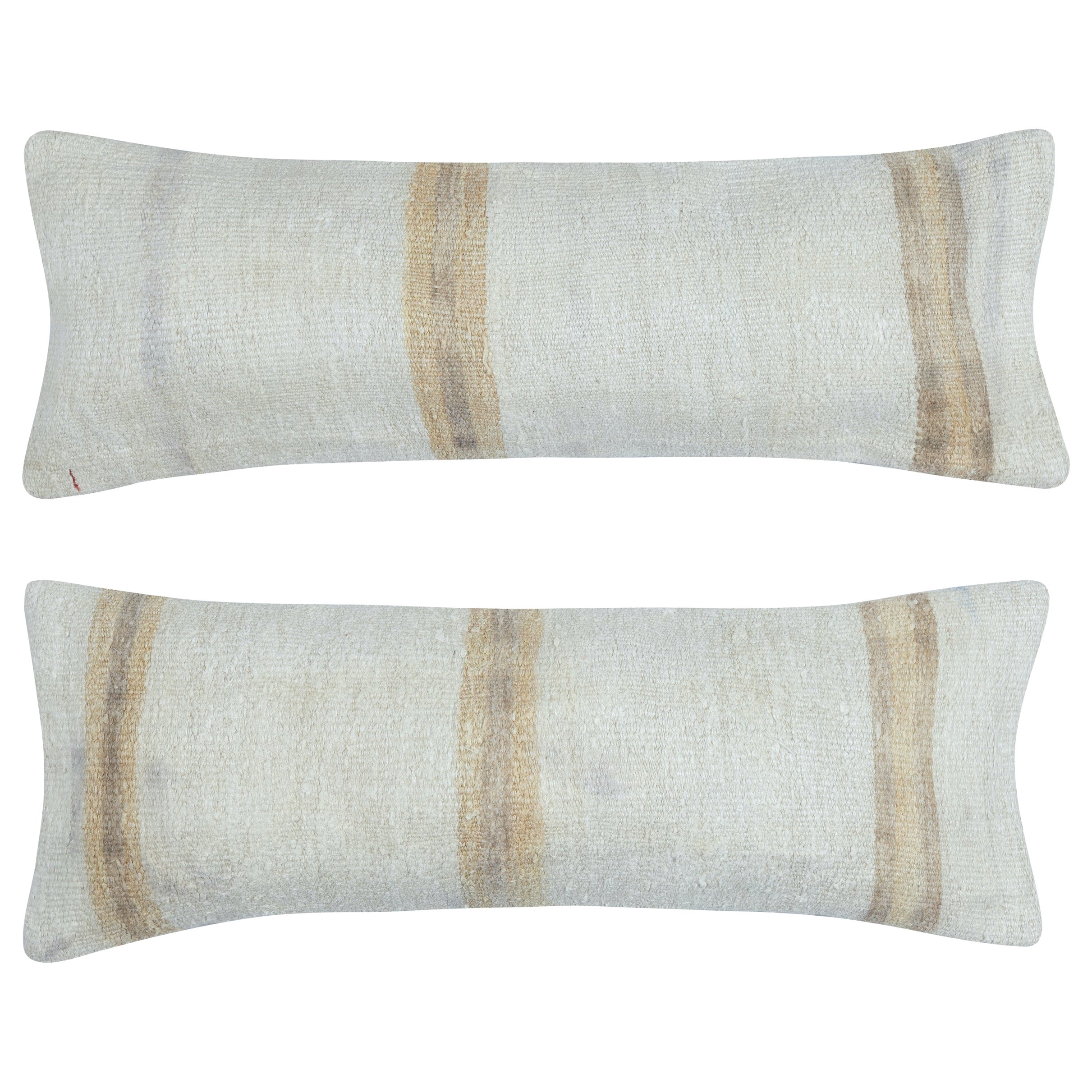 12 "x33" JUEGO DE 2 - Fundas de cojín de cáñamo tejidas a mano. Un par de almohadas lumbares