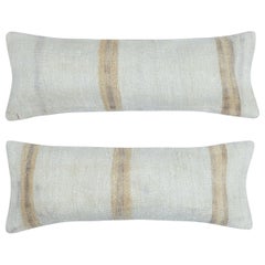 SET DI 2 COPRICUSCINI IN CANAPA TESSUTI A MANO. Un paio di cuscini lombari