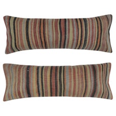 12"x33" SET OF 2 - Handwoven Lumbar Pillow Covers. Turkish Kilim Cushion Covers