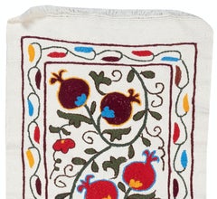 12x34 in Embroidered Cotton Wall Hanging. Pomegranate Tree Design Table Runner