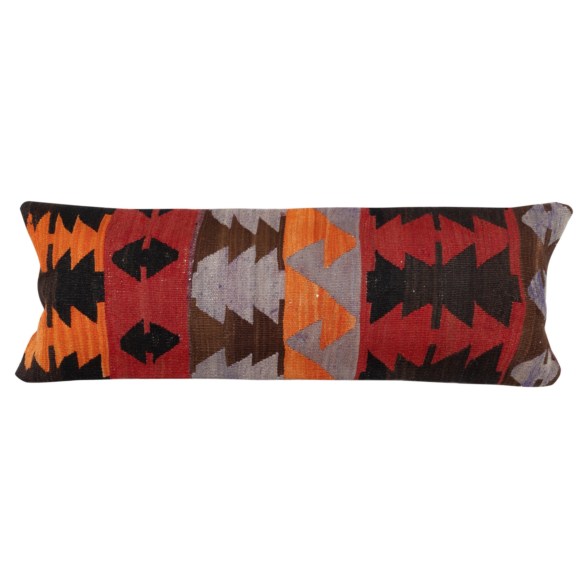 12"x35" Hand-Woven Kilim Cushion Cover. Vintage Pillowcase. Lumbar Pillow Cover