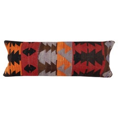 12"x35" Hand-Woven Kilim Cushion Cover. Vintage Pillowcase. Lumbar Pillow Cover