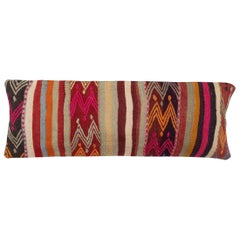 12"x35" Hand-Woven Kilim Cushion Cover. Vintage Traditional Lumbar Pillow Cover