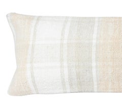 12"x35" Natural Hemp Cushion Cover. Kilim Pillow. Handwoven Lumbar Pillow Cover