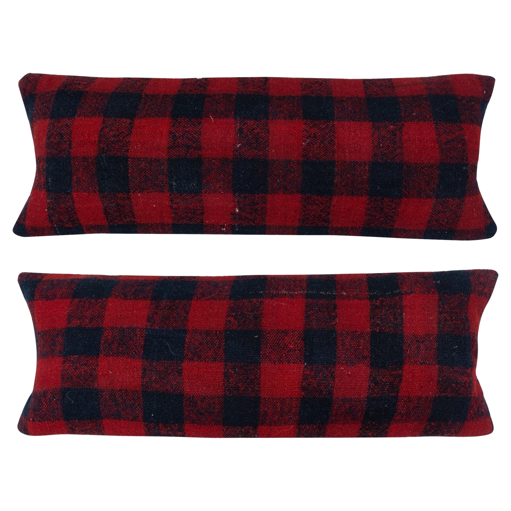 12"x35" SET OF 2 - Handmade Kilim Cushion Covers. A pair of Lumbar Pillow Covers