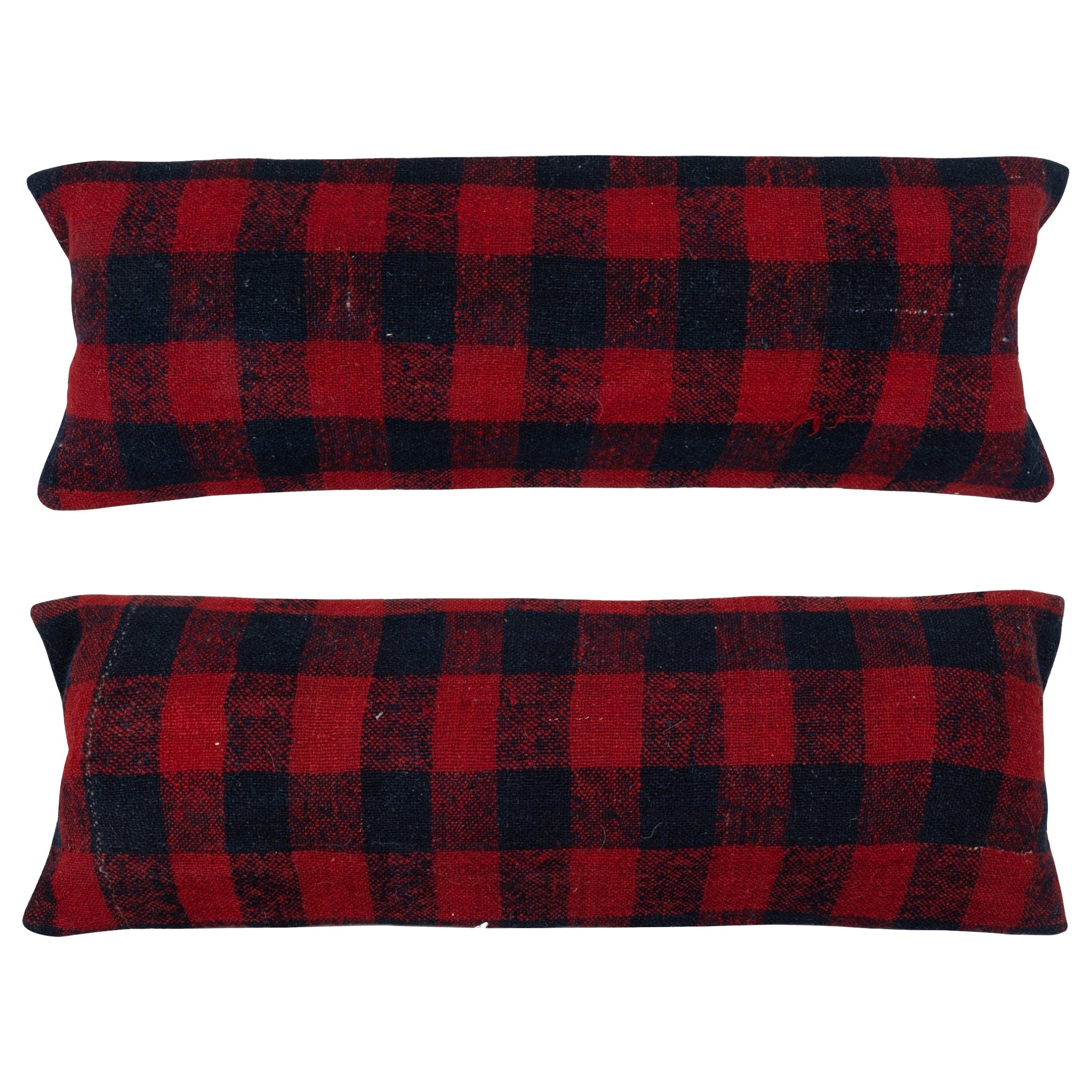 12"x35" SET OF 2 - Handmade Kilim Lumbar Pillow Covers. A pair of Cushion Covers in vendita