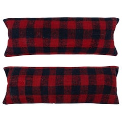 12"x35" SET OF 2 - Handmade Kilim Lumbar Pillow Covers. A pair of Cushion Covers