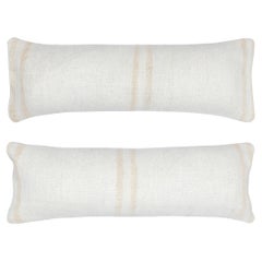 12"x35" SET OF 2 - Handwoven Hemp Lumbar Pillow Covers. A pair of Cushion Covers
