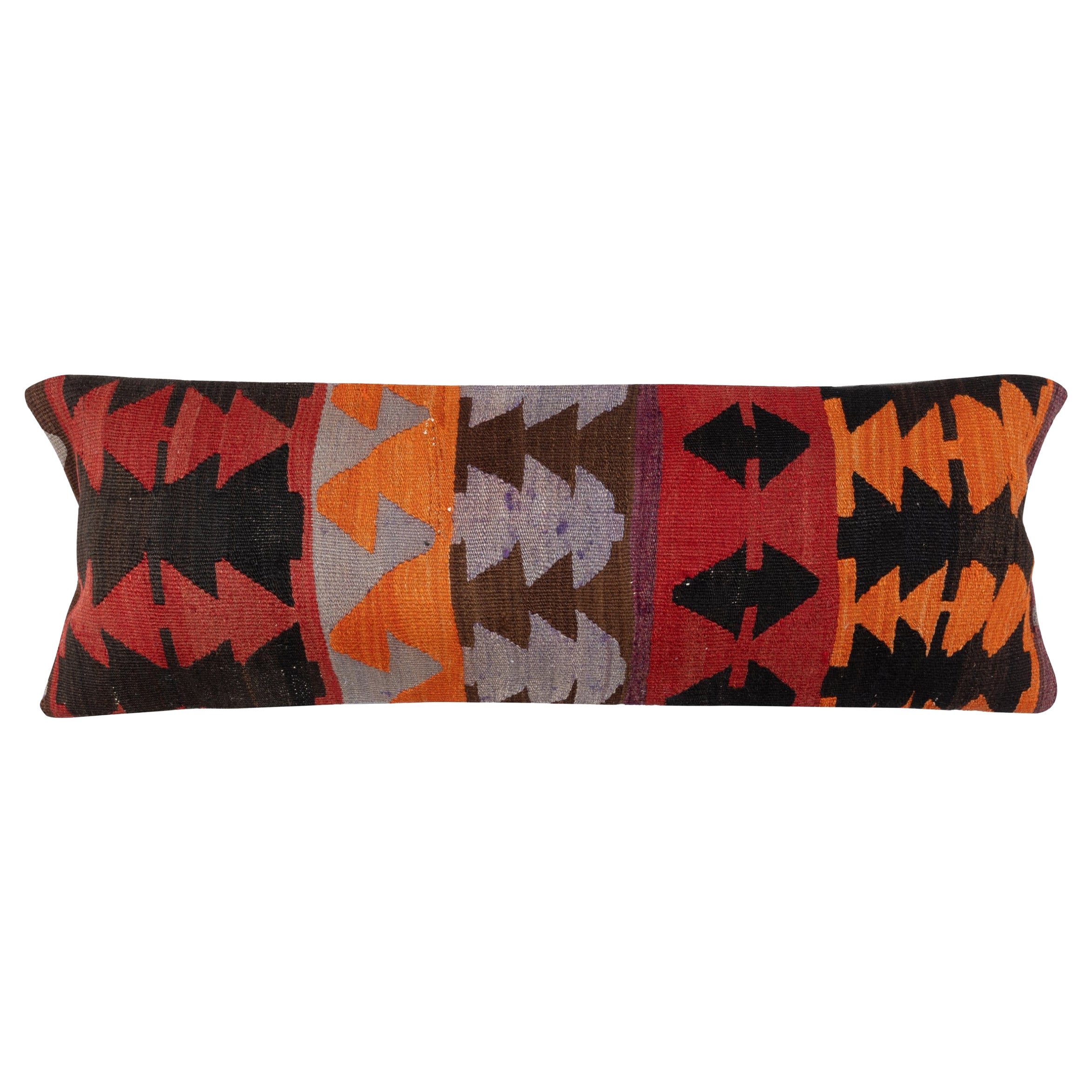 12"x35" Vintage Kilim Cushion Cover. Hand-Woven Bohemian Throw Pillow Cover