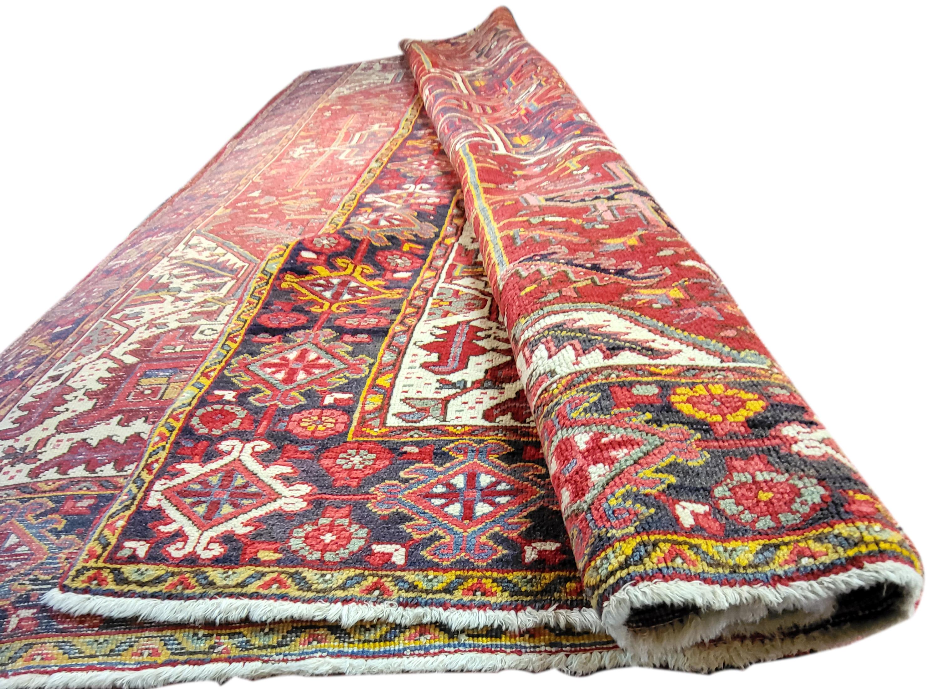 Heriz Serapi 12'x9' Antique Colorful Persian Heriz - Serapi For Sale