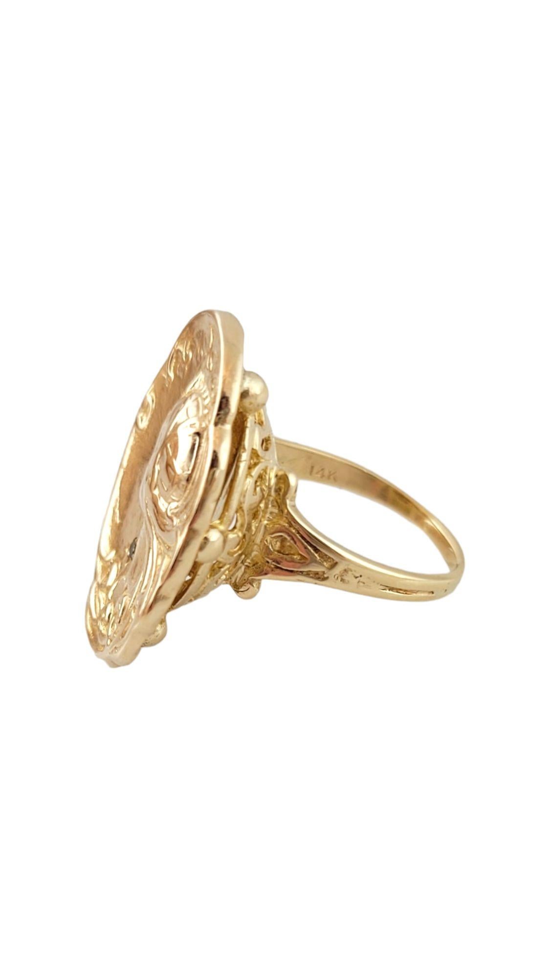 Taglio singolo 13 - Anello in oro giallo 14K Donna in Silhouette con Diamante Misura 7 #21595 in vendita