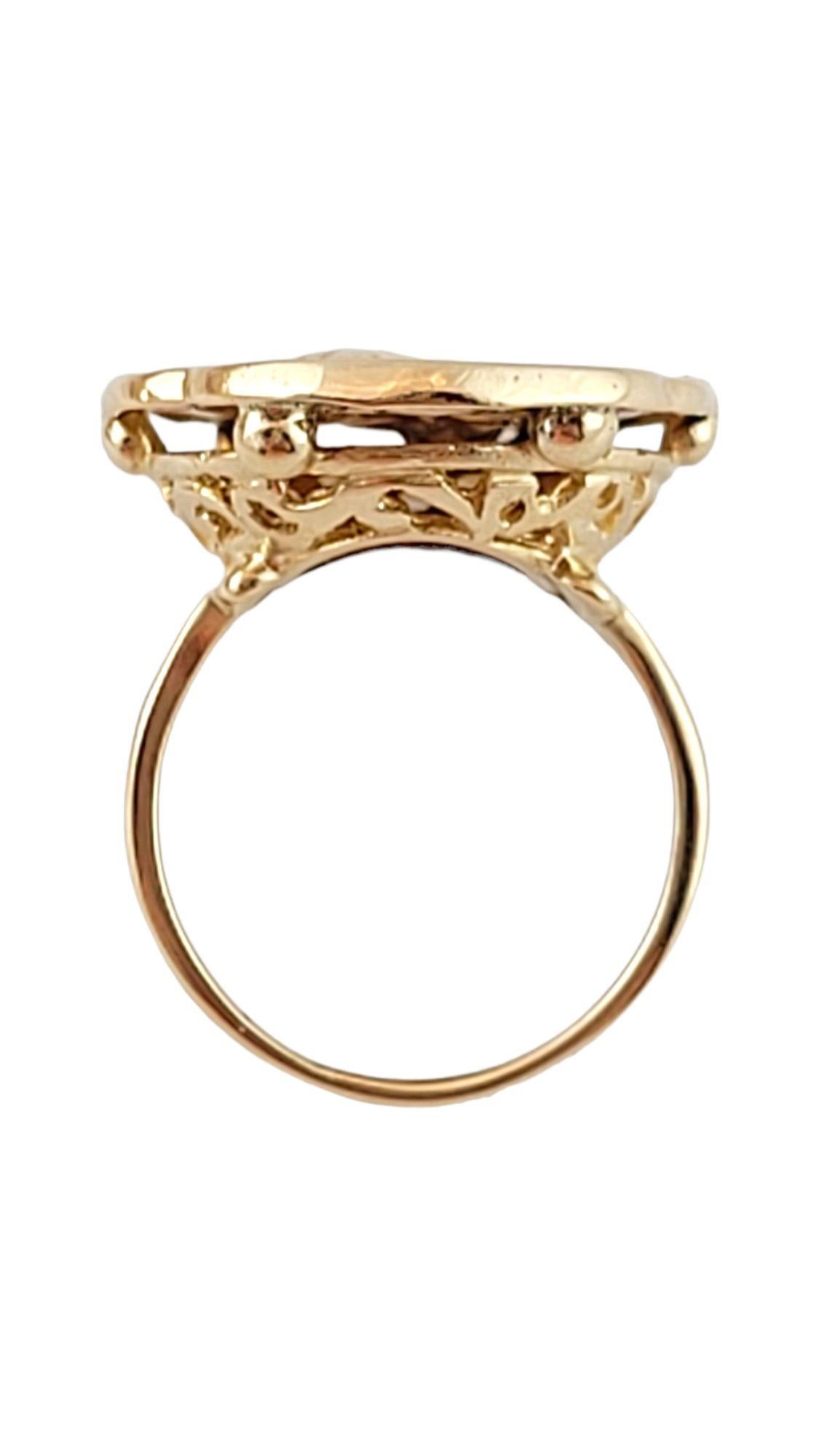 13 - Anello in oro giallo 14K Donna in Silhouette con Diamante Misura 7 #21595 In condizioni buone in vendita a Washington Depot, CT
