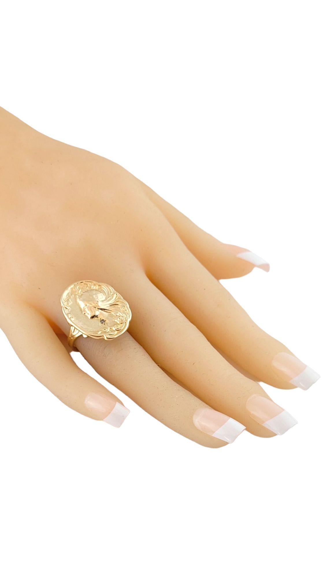 13 - Anello in oro giallo 14K Donna in Silhouette con Diamante Misura 7 #21595 in vendita 4