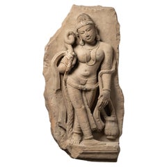 13-14th century Antique Indian sandstone Apsara statue from India