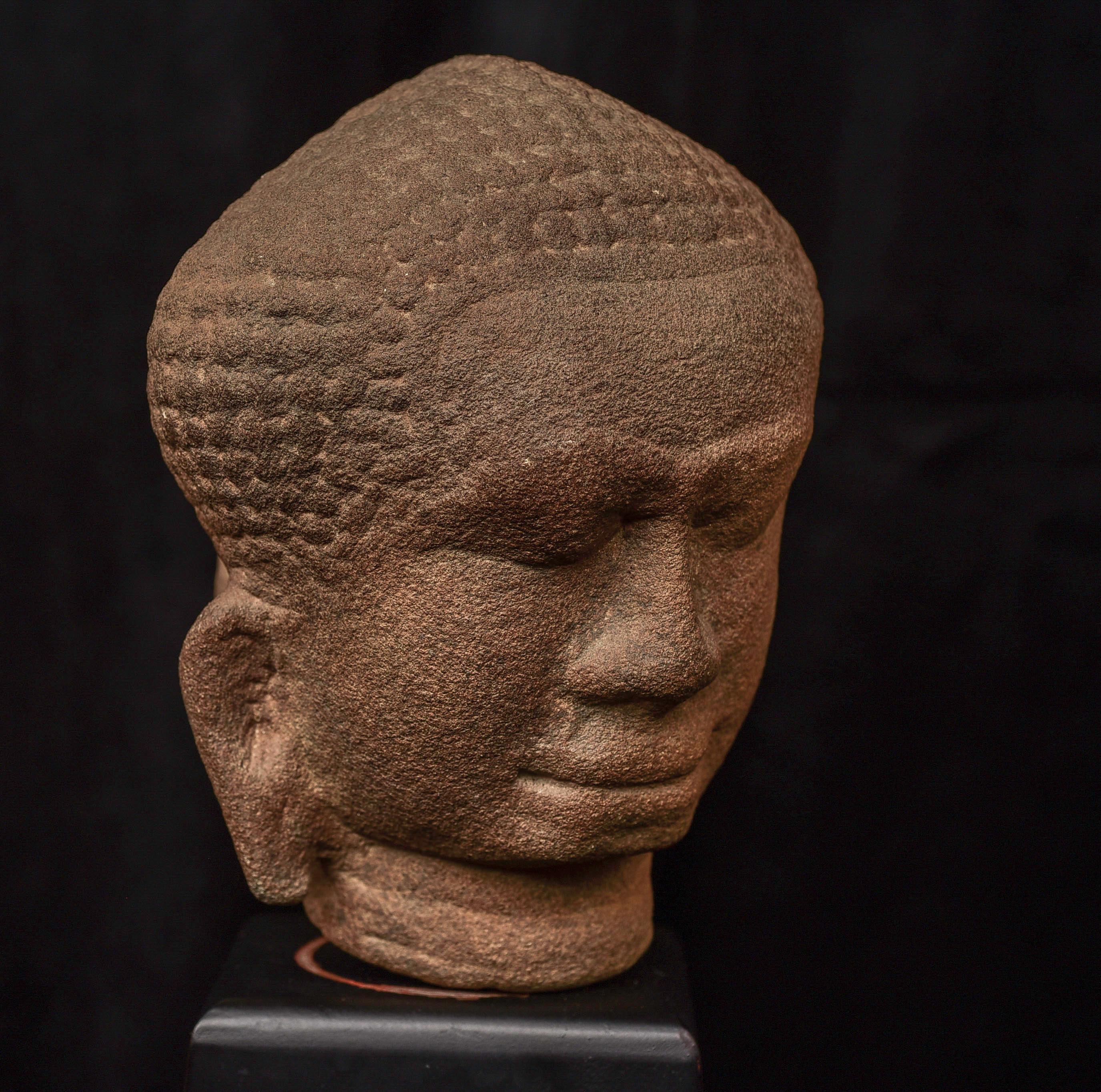 13/14thc Thai Stone Buddha Head For Sale 4