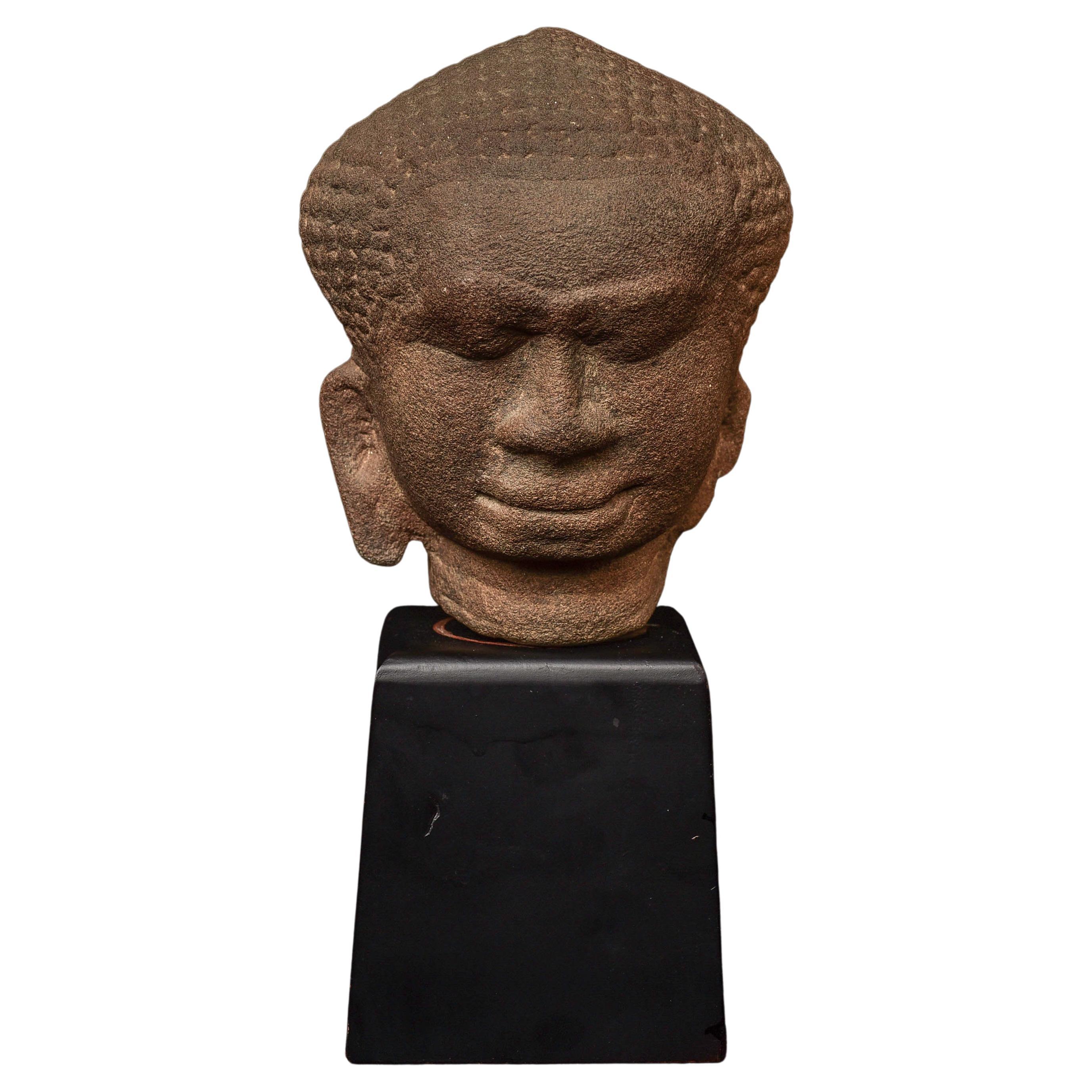 13/14thc Thai Stone Buddha Head For Sale