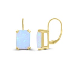 13-5/8 ct. Emerald-Cut Created Opal 14K Gold over Sterling Silver Earrings