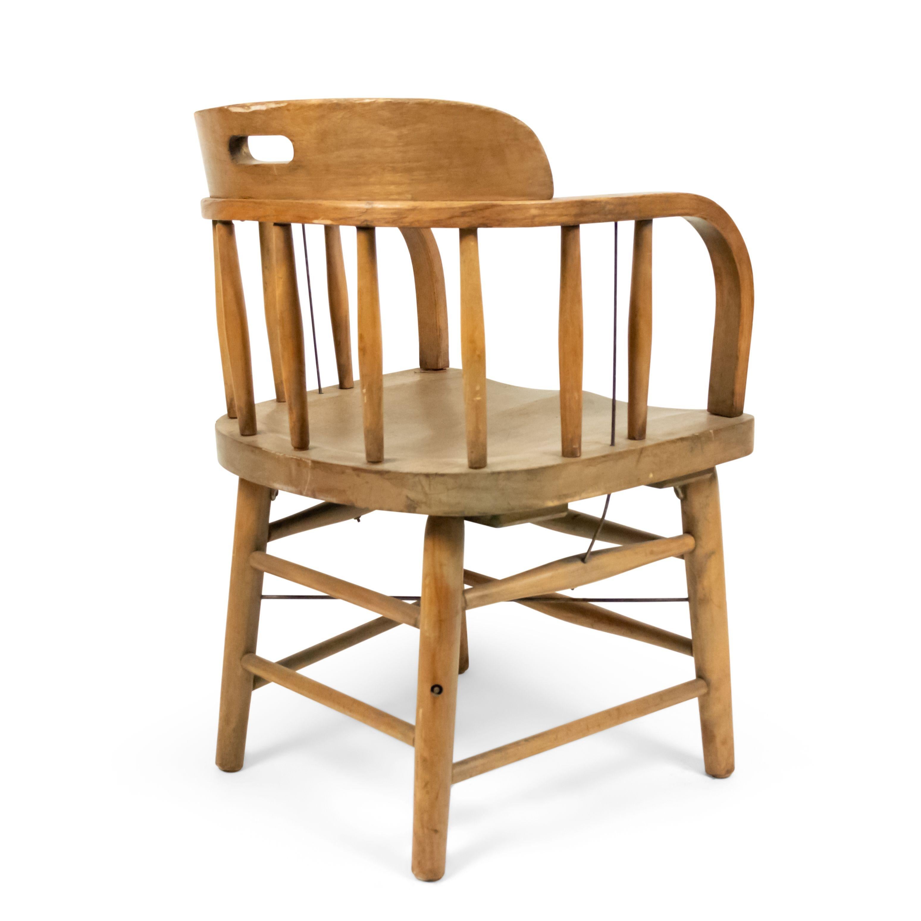 13 American Captain's Style Oak Armchairs For Sale 2