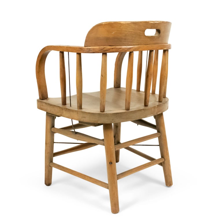 13 American Captain S Style Oak Armchairs For Sale At 1stdibs Wooden