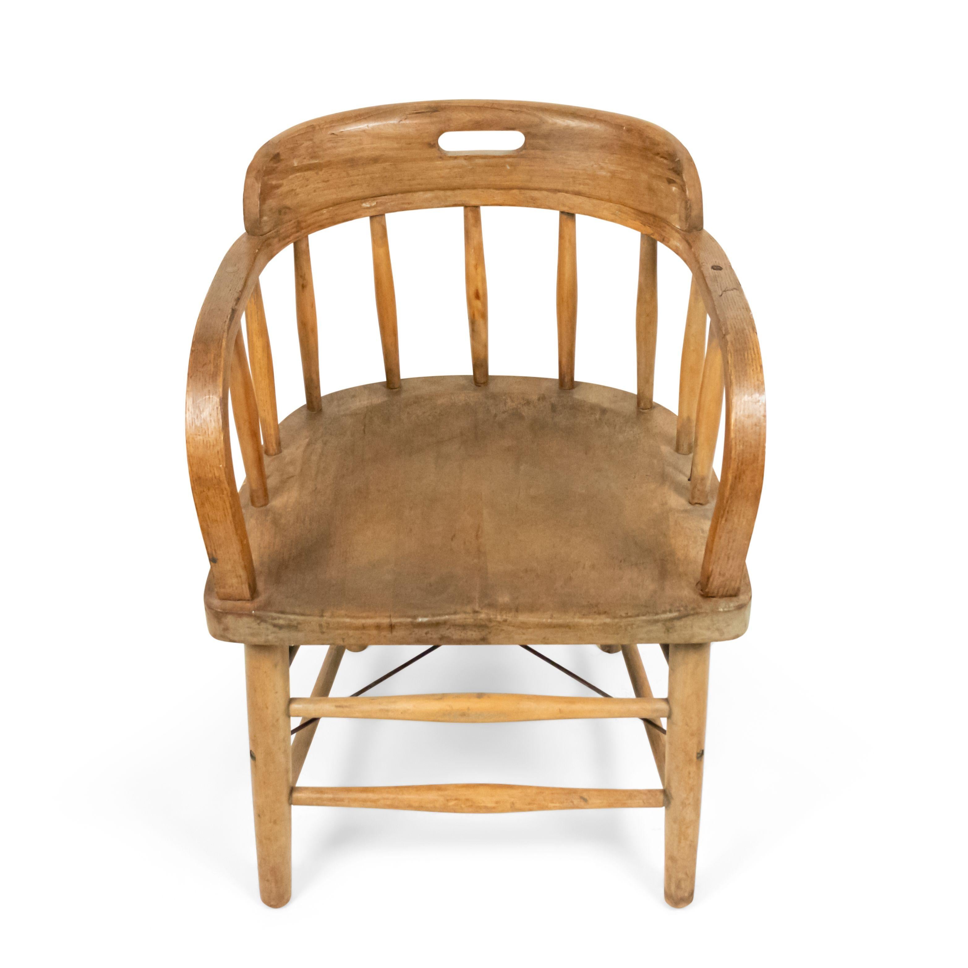 13 American Captain's Style Oak Armchairs For Sale 8