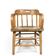13 American Captain's Style Oak Armchairs
