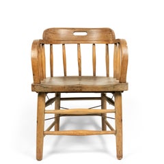 13 American Captain's Style Oak Armchairs