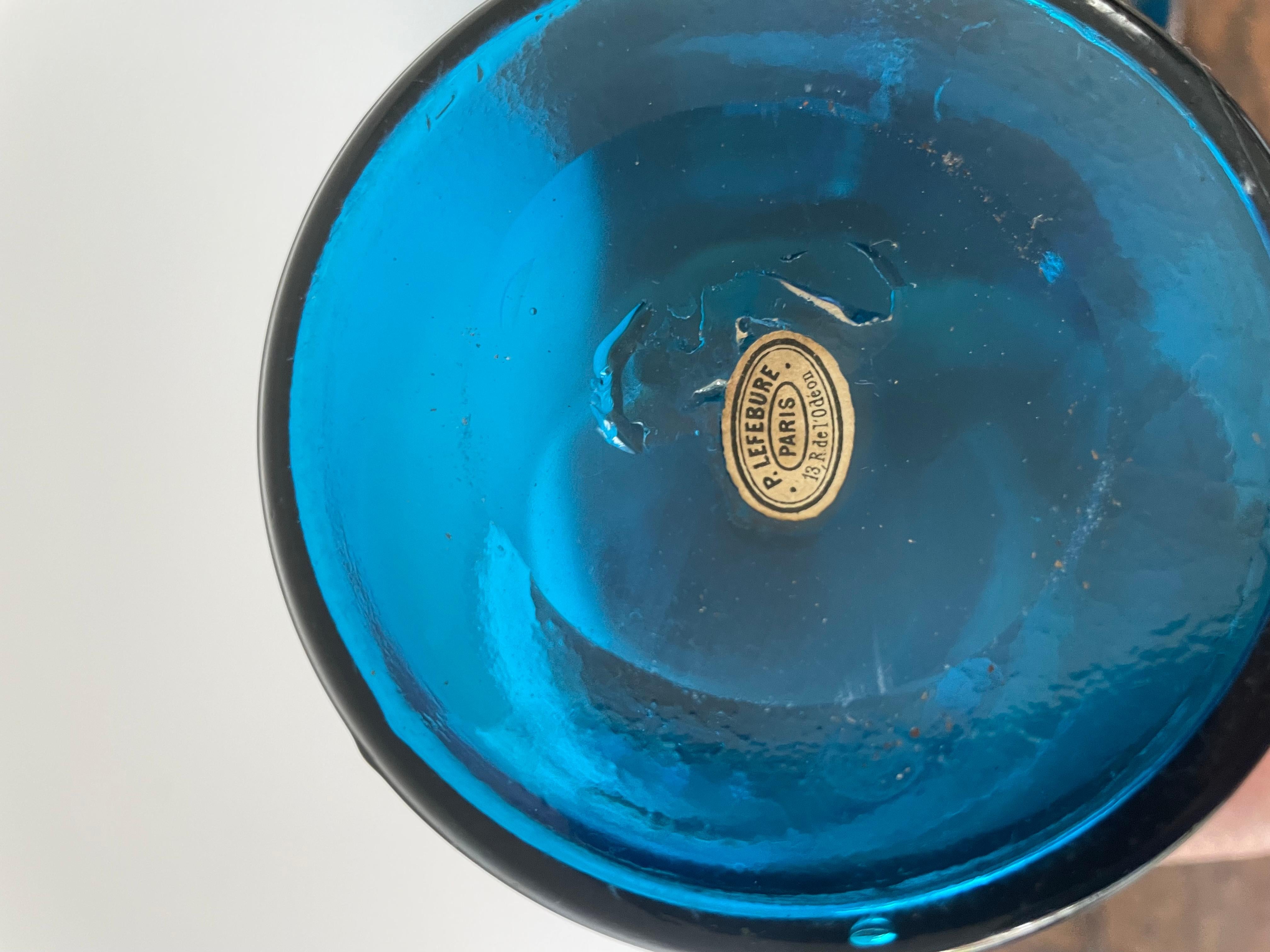 13 antique blue glass apothecary bottles For Sale 5