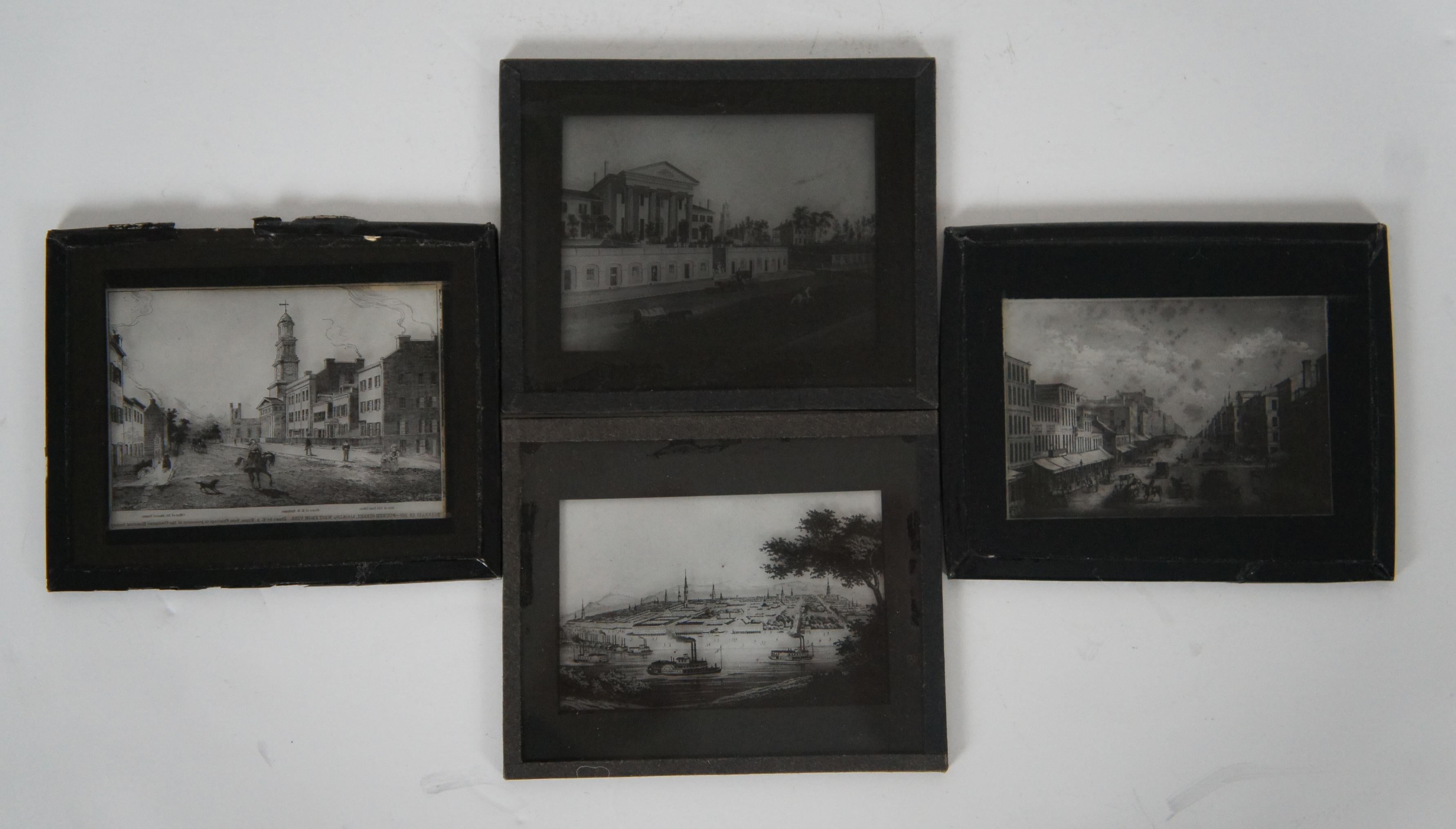 13 Antique Magic Lantern Glass Slides Taft Museum Artwork Architecture Figures In Good Condition For Sale In Dayton, OH