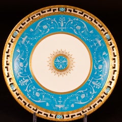 13 Antique Minton Bleu Celeste Plates