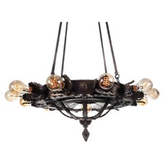 13 Bulb Marque and Frink Style Mirrored Reflector Gothic Chandelier