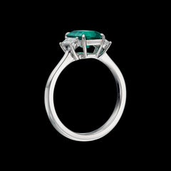 1.3 Carat Afghan Emerald and Diamond Ring