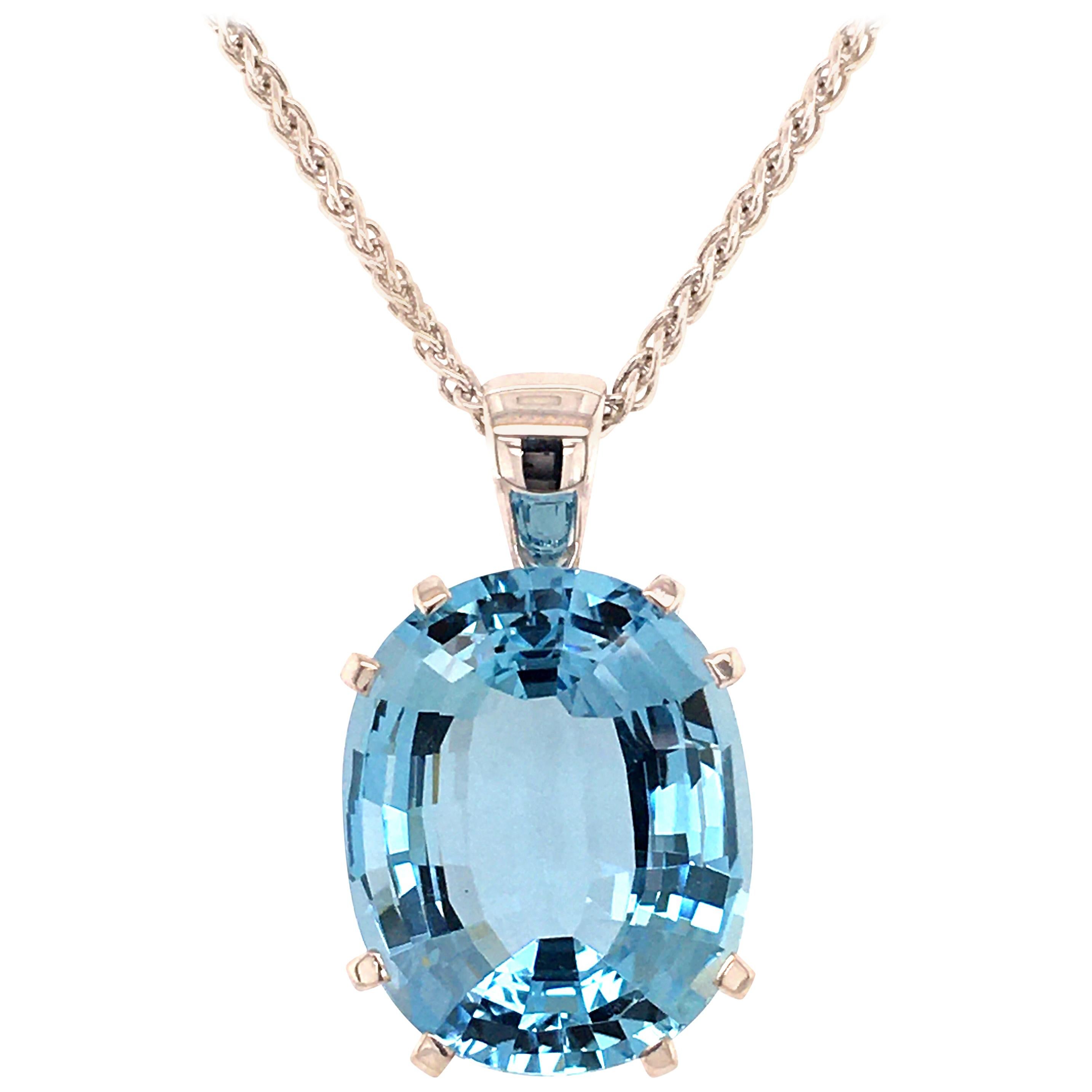 Modernist Aquamarine Gold Pendant at 1stDibs
