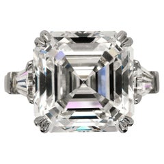 13 Carat Asscher Cut Diamond Engagement Ring GIA Certified G VVS2