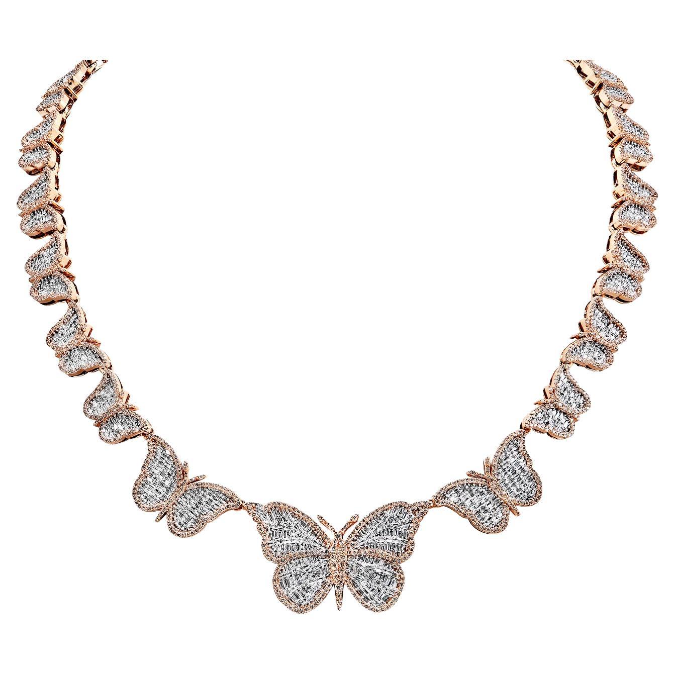 13 Carat Combine Mix Shape Diamond Necklace Certified For Sale