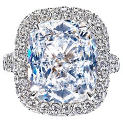 13 Karat Diamant-Verlobungsring mit Kissenschliff, GIA-zertifiziert E VVS1