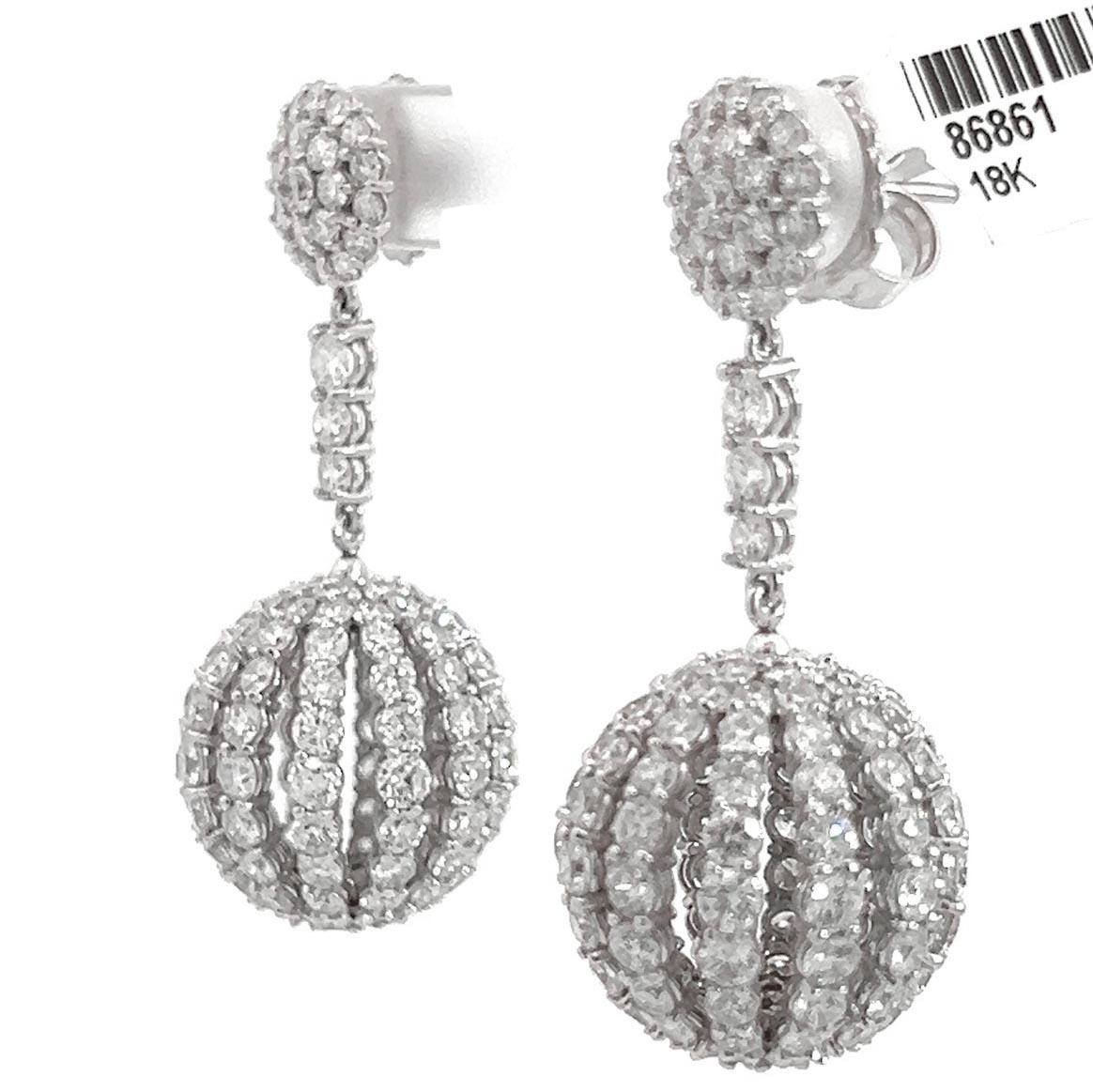 13 Carat Diamond Drop Dangle Earrings In New Condition For Sale In Beverly Hills, CA