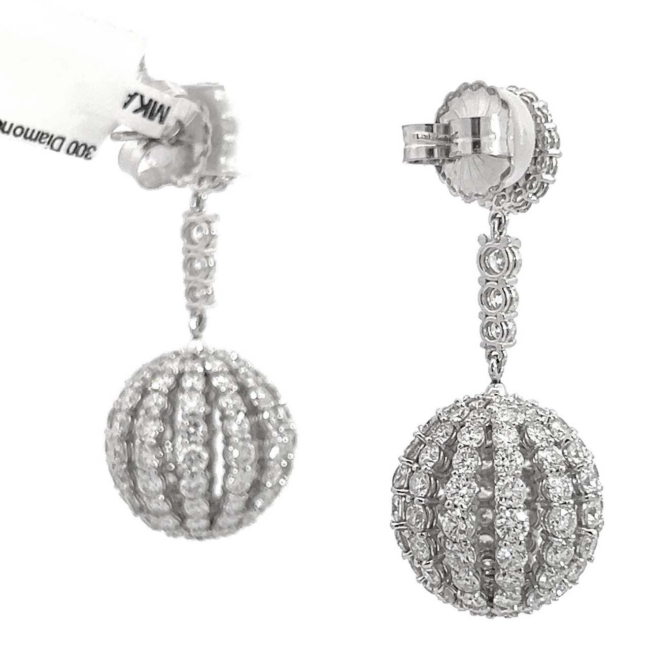 13 Carat Diamond Drop Dangle Earrings For Sale 1