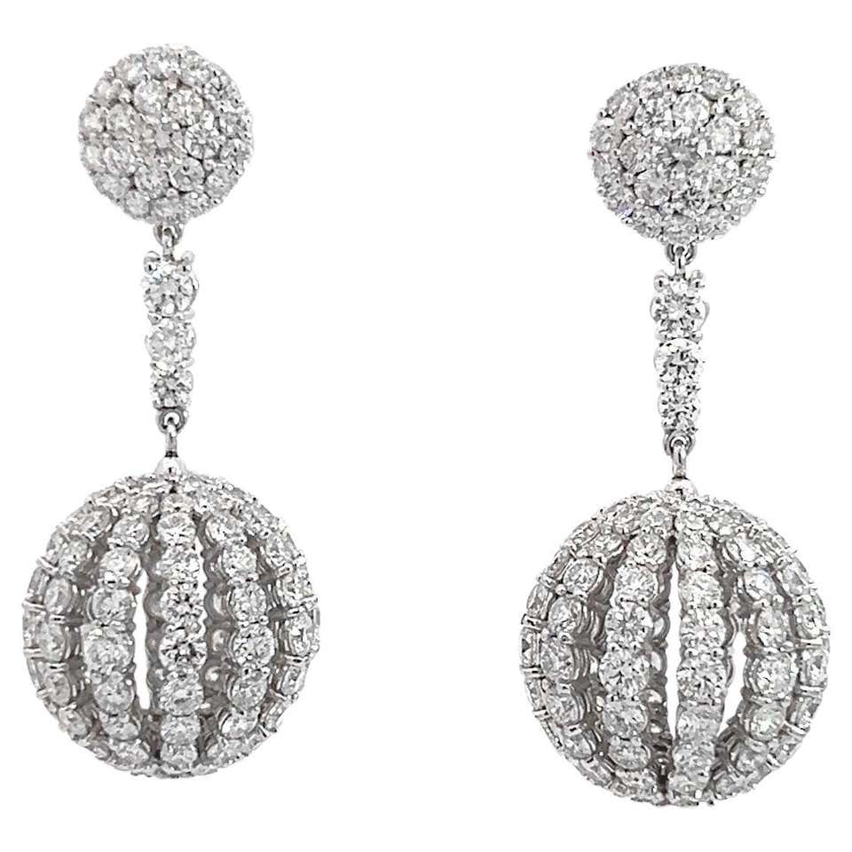 Diamond Chandelier Dangle Earrings For Sale at 1stDibs