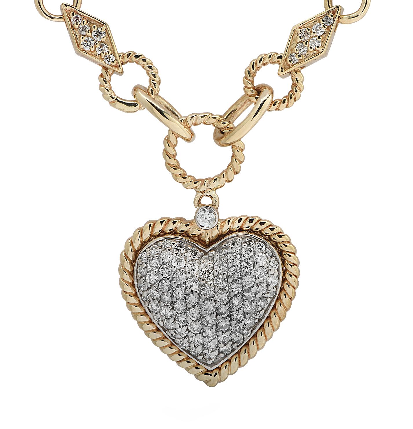1.3 Carat Diamond Heart Necklace 1